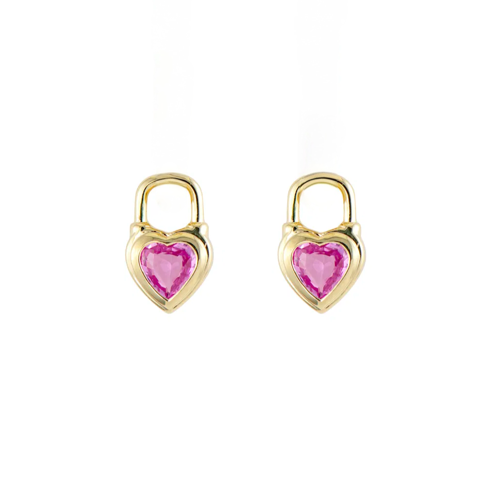 Beating Heart Pink Sapphire Earring Charm