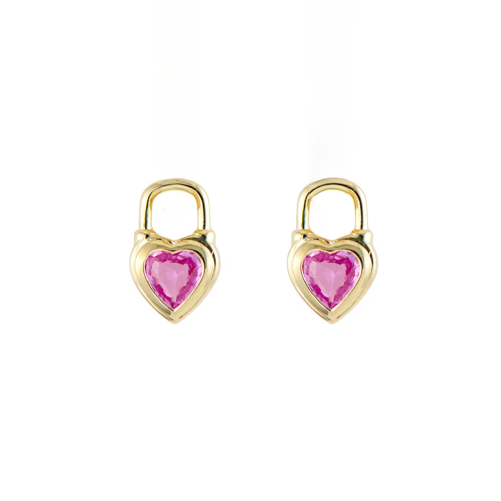 Beating Heart Pink Sapphire Charm Beating Heart Pink Sapphire Charm