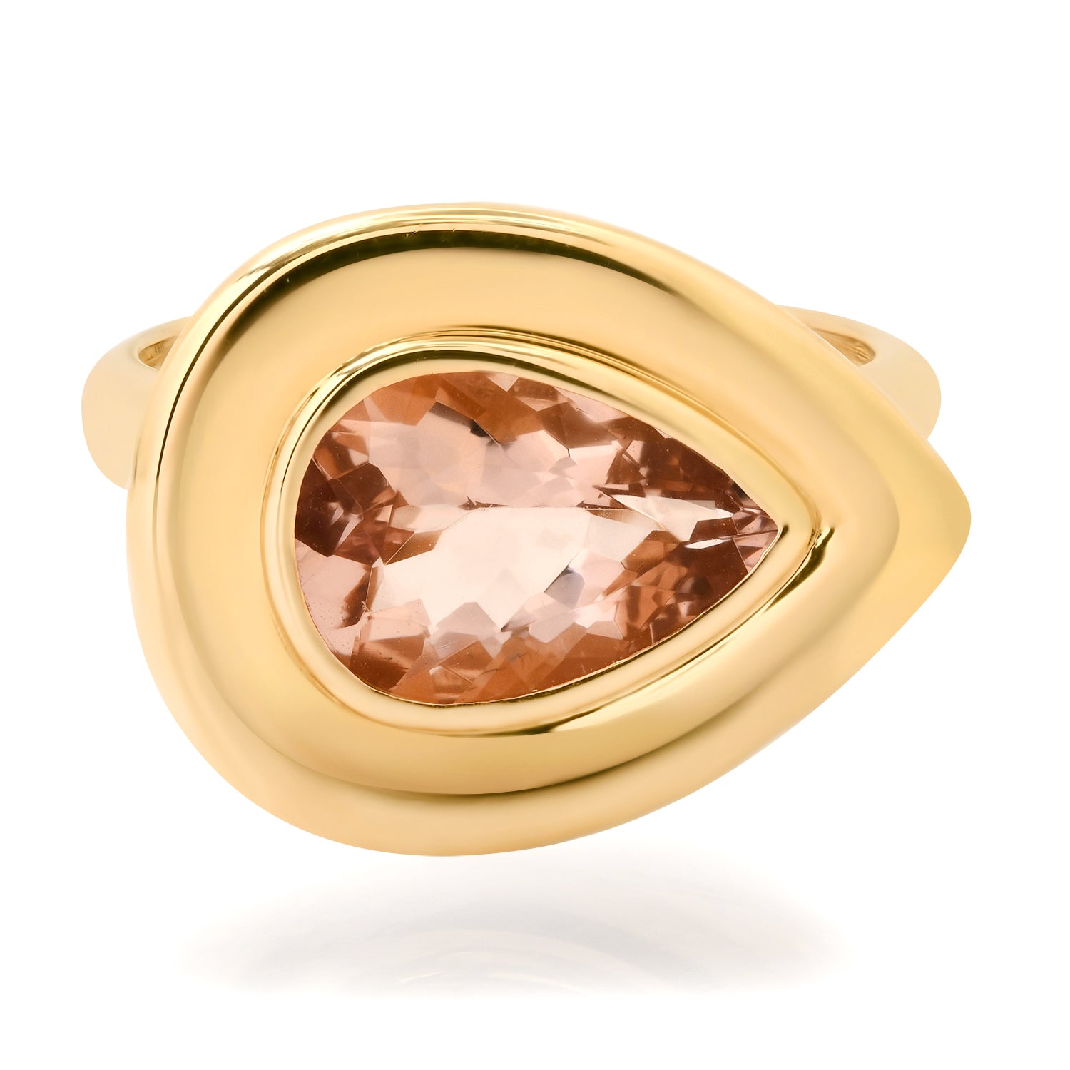 Bezel Set Chic & Sleek Morganite Statement Ring