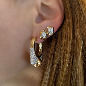Bezel Set Diamond Stud Earring