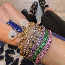 Bezel Set Emerald Cut Mixed Sapphire Tennis Bracelet