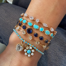 Bezel Set Mixed Shape Turquoise Bracelet