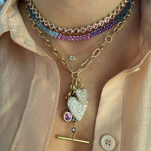 Bezel Set Pink Sapphire Dangle Drop Charm