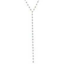 Bezel Set Turquoise Lariat Necklace