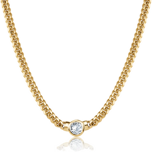 Bezel Shapes Cuban Link Chain Necklace