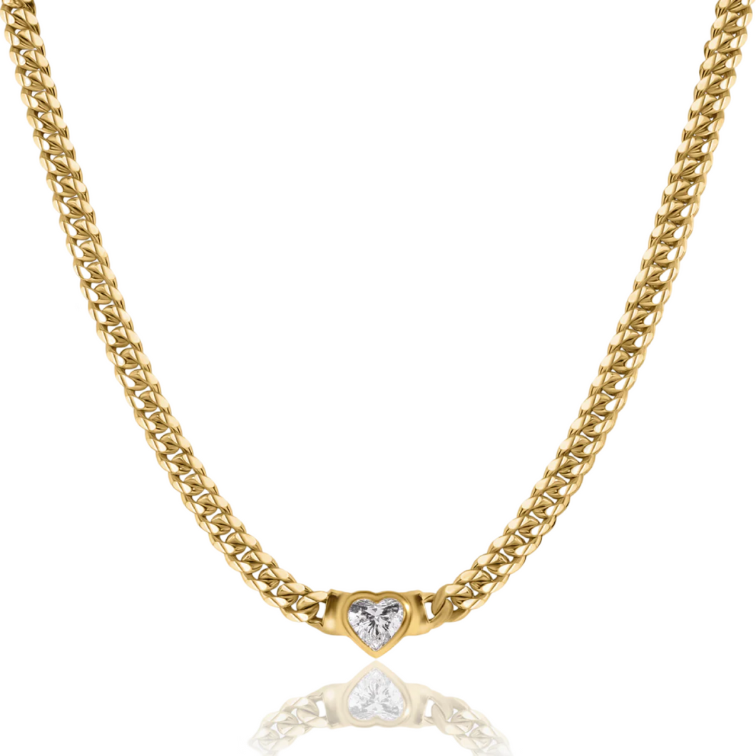 Bezel Shapes Cuban Link Chain Necklace