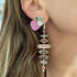 Bicolor Tourmaline & Diamond Geometric Drop Earrings