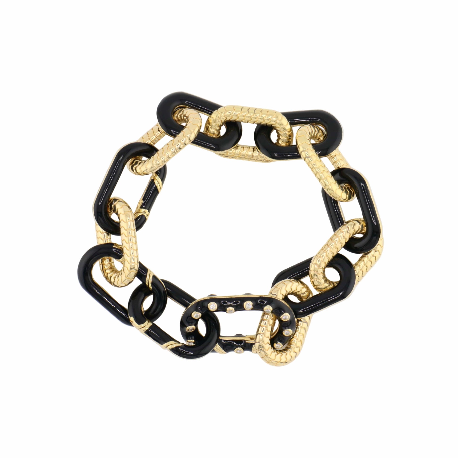 The Elizabeth Two Tone Enamel Chain Bracelet