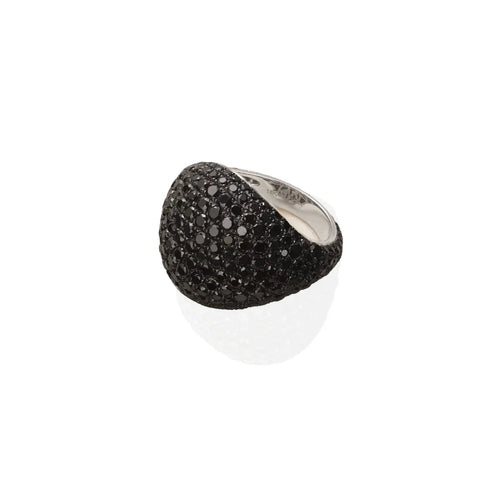 Black Diamond Pave Dome Ring