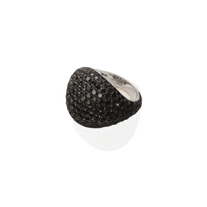 Black Diamond Pave Dome Ring