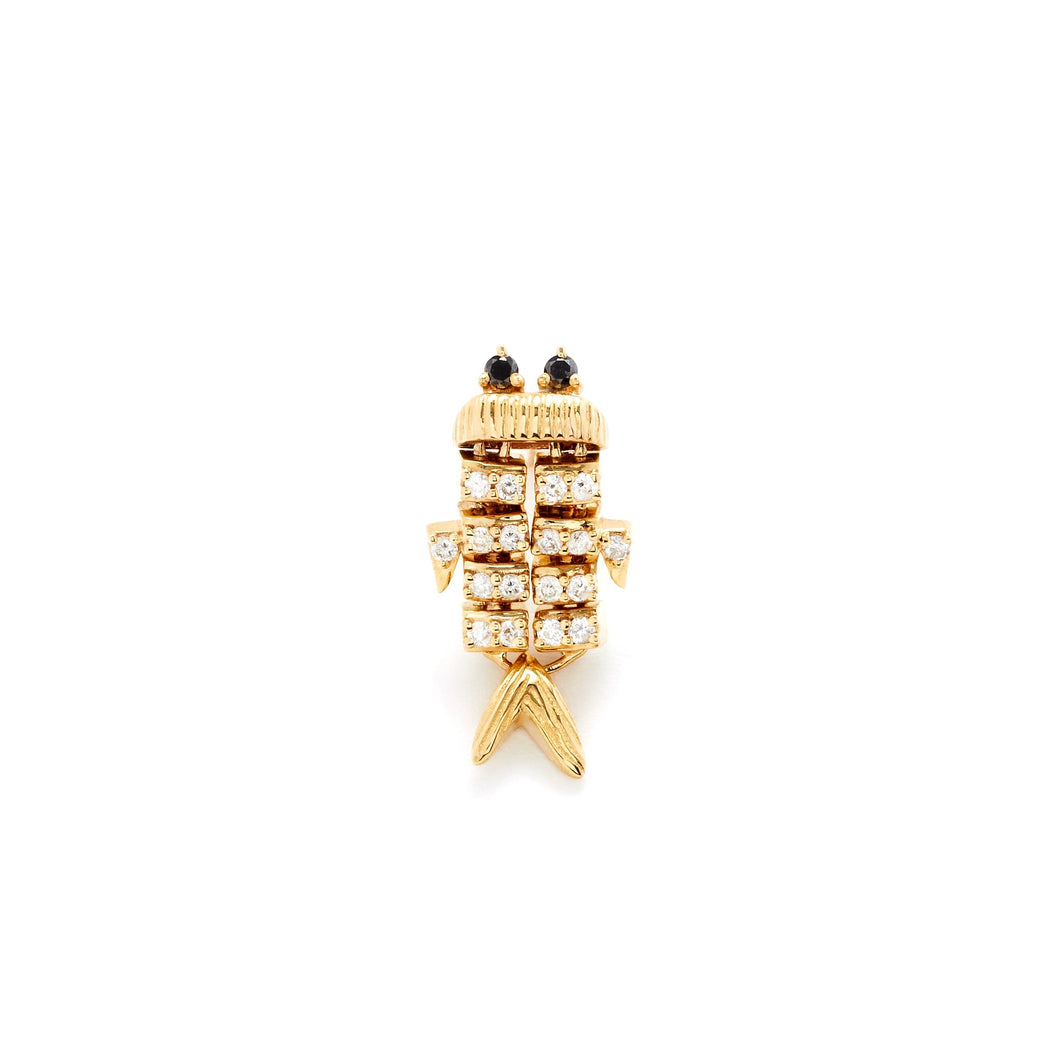 Black & White Diamonds Superfish Stud Earring