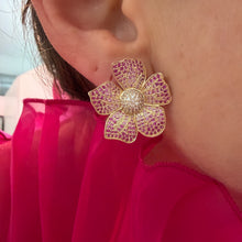 Blossom Bauble Prink Sapphire & Diamond Flower Earrings