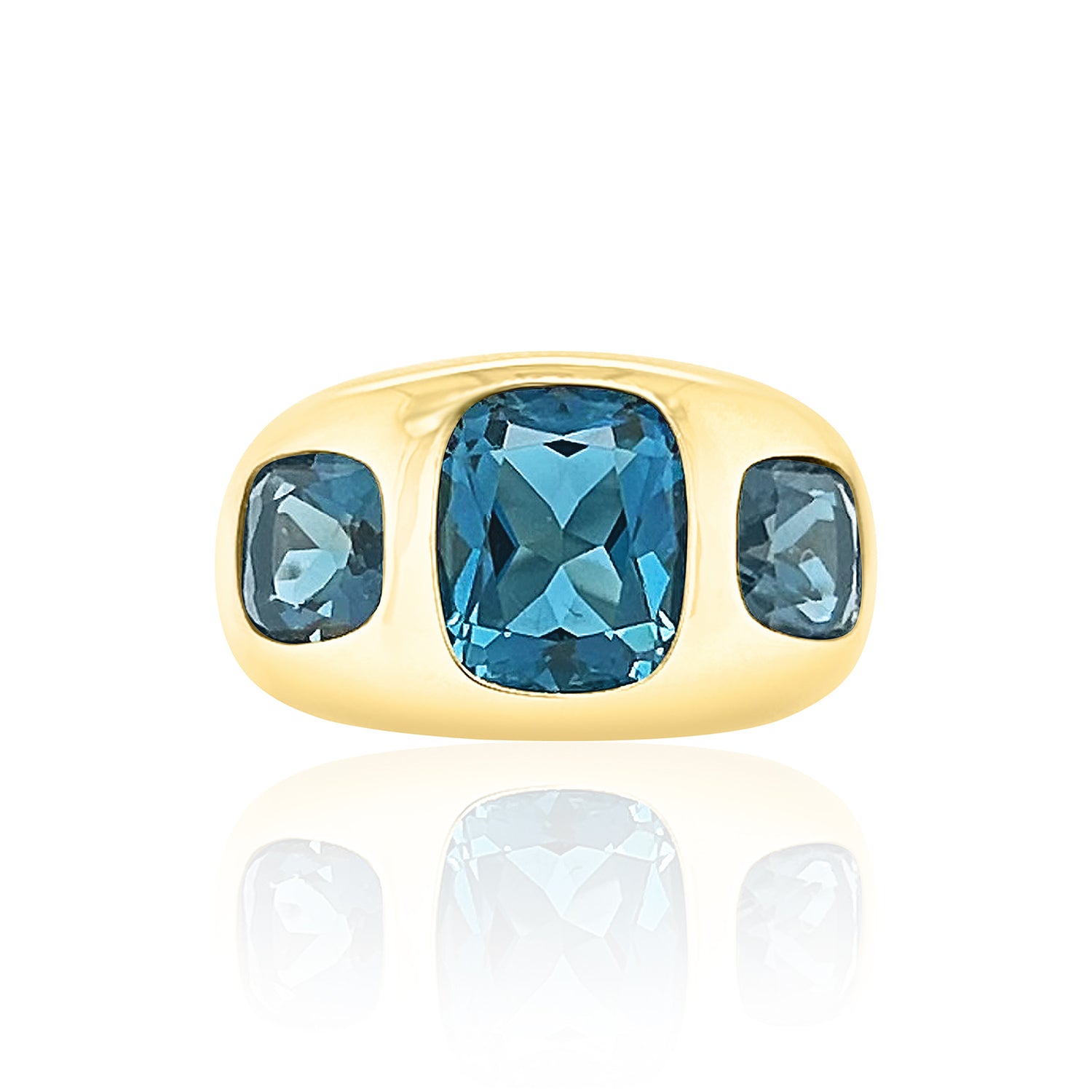 Elongated Cushion Chunky Nomad Ring with London Blue Topaz
