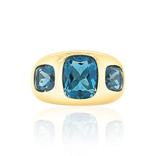 Elongated Cushion Chunky Nomad Ring with London Blue Topaz