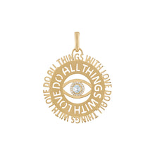 Blue Topaz Do All Things With Love Mantra Pendant