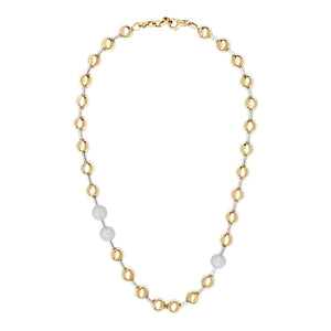 Bold Diamond & High Polish Ball Collar Necklace