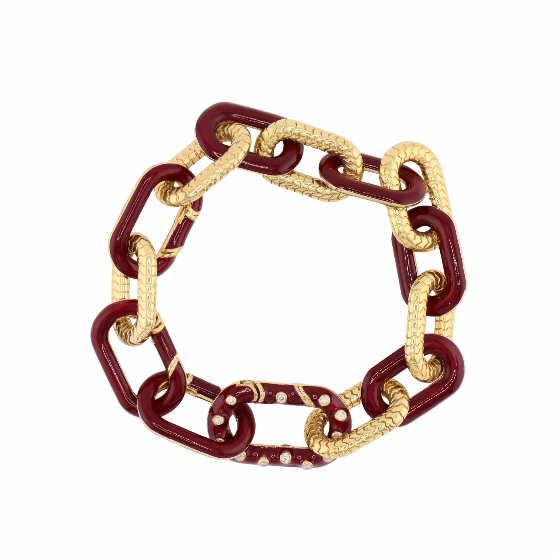 The Elizabeth Two Tone Enamel Chain Bracelet