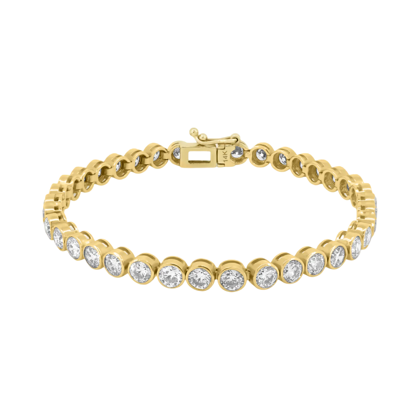 Boss Bezel Set Diamond Rounds Tennis Bracelet