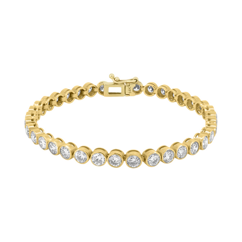 Boss Bezel Set Diamond Rounds Tennis Bracelet