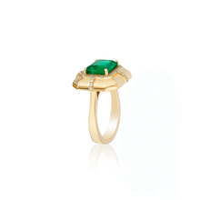 Elegant Emerald Cut Emerald & Diamond Ring