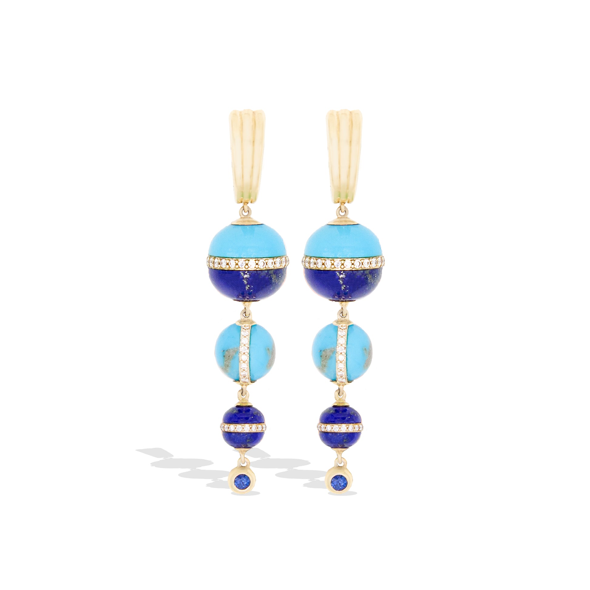 Revel Inlay Bobble Chandelier Earrings