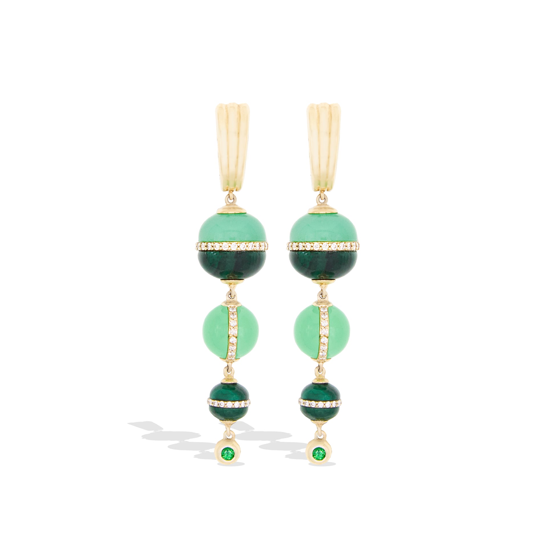 Revel Inlay Bobble Chandelier Earrings