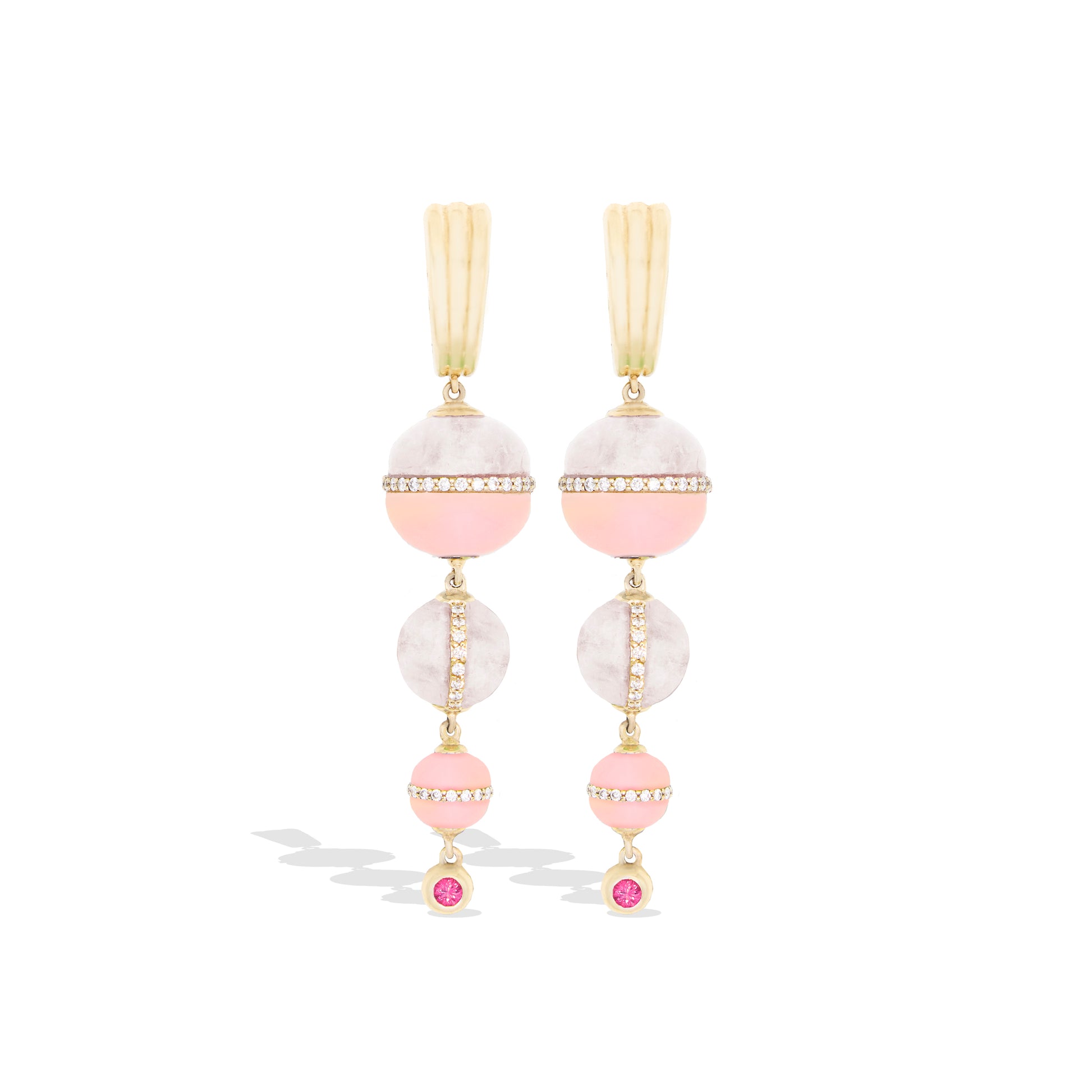 Revel Inlay Bobble Chandelier Earrings