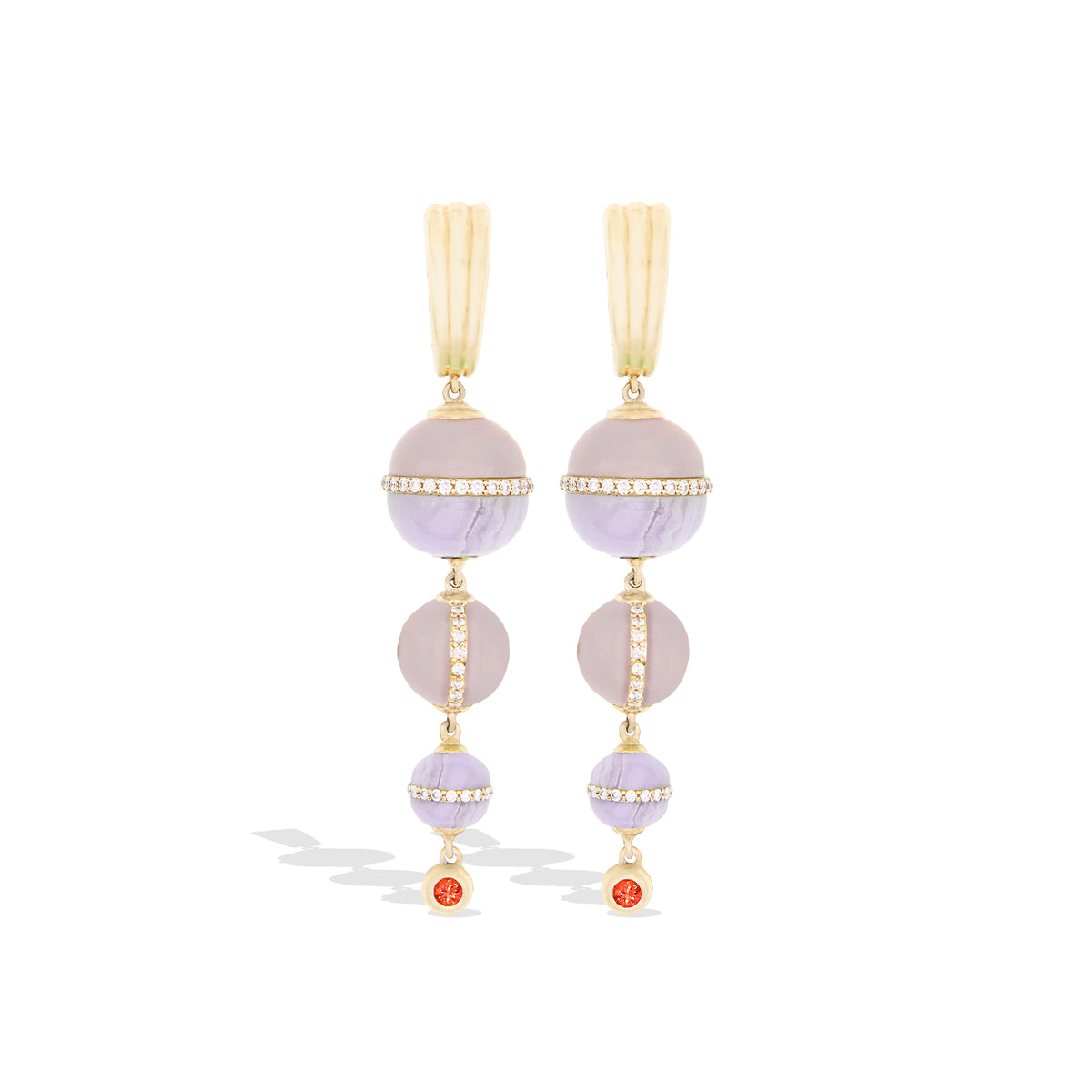 Revel Inlay Bobble Chandelier Earrings