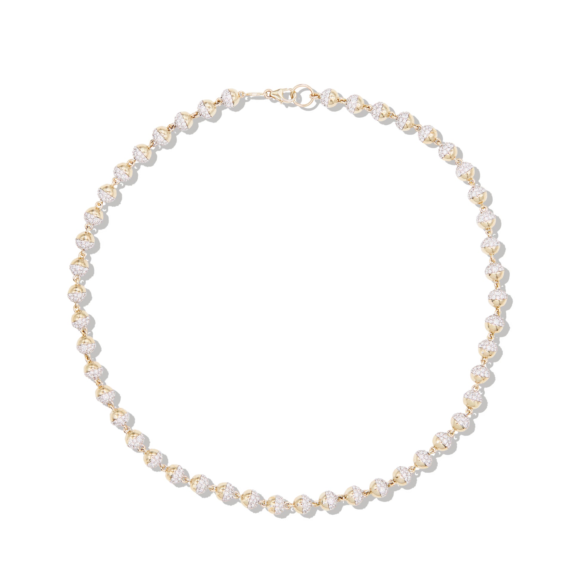 Revel Pave Small Bead Necklace