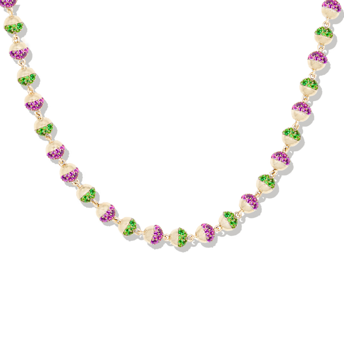 Revel Pave Small Bead Necklace