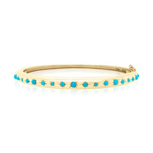 Turquoise Starburst Skinny Nomad Bangle Bracelet