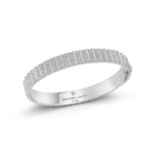 CII White Gold & All Diamond Fluted Bangle Bracelet