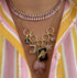 Carved Pink Opal Double Sided Heart Earring Charm