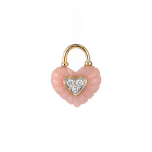 Carved Pink Opal Double Sided Heart Earring Charm