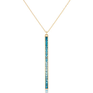 Channel Set London Blue Topaz Matchstick Necklace 