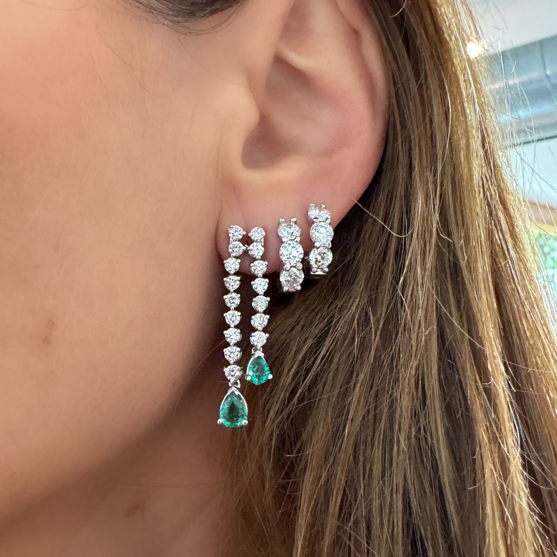 Major Chubby Diamond Rounds Huggie Hoop Earrings