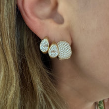 Chubby Pave Diamond Huggie Hoop Earrings