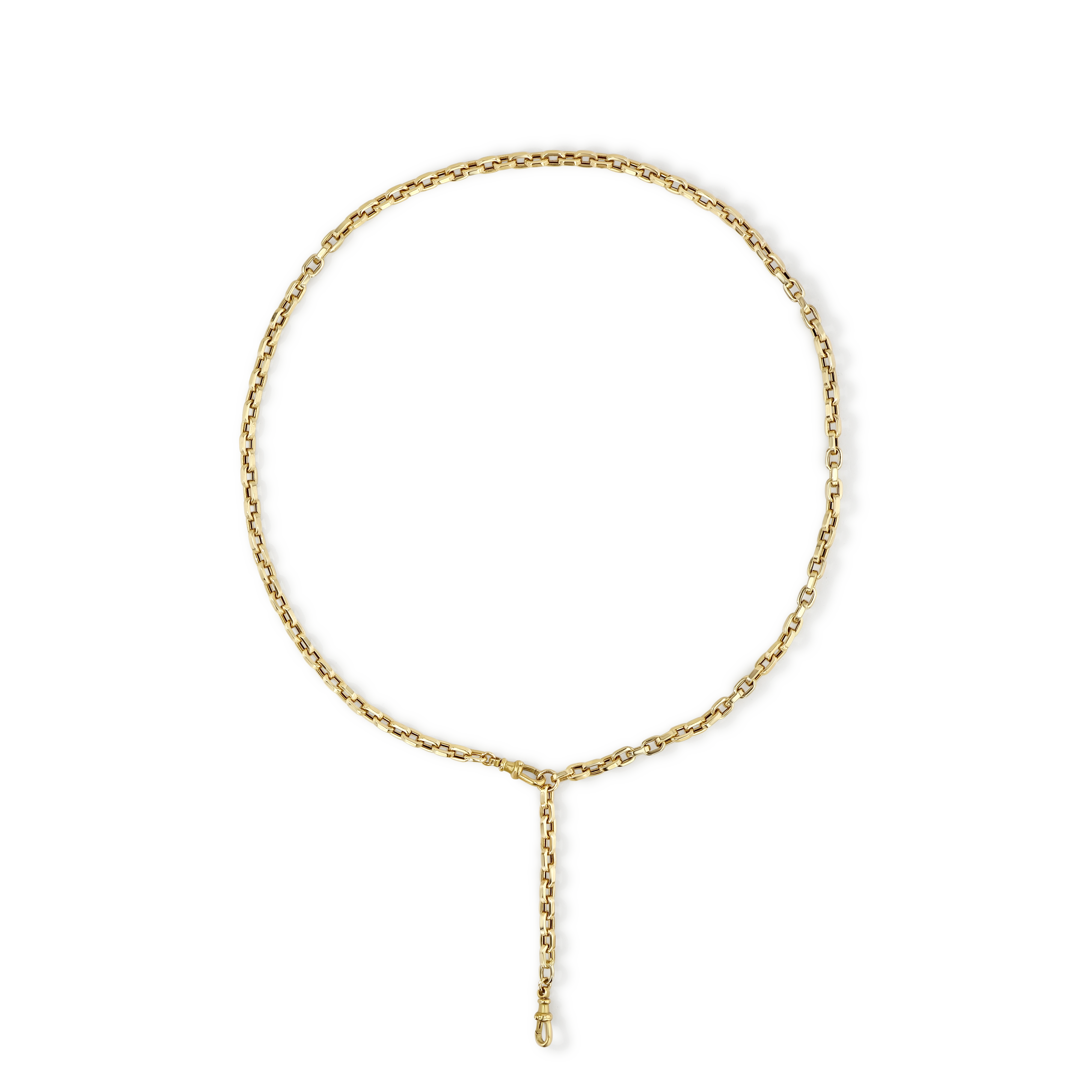 Chunky Hollow Convertible Gold Chain Lariat Necklace