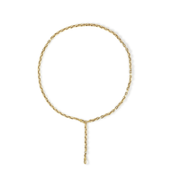 Chunky Hollow Convertible Gold Chain Lariat Necklace - 18"