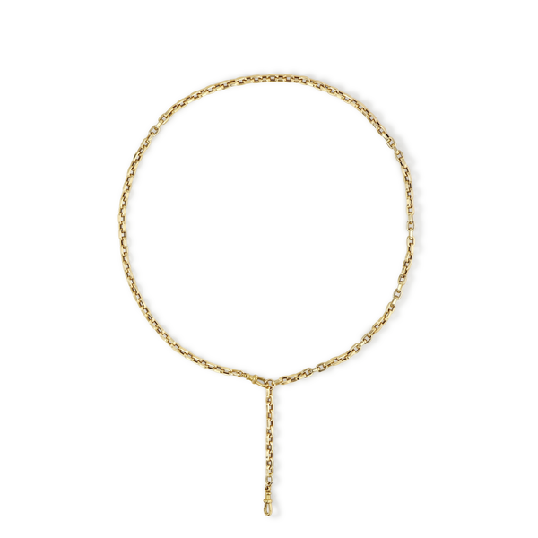 Chunky Hollow Convertible Gold Chain Lariat Necklace