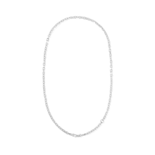 Silver Faceted Lariat Chain Necklace