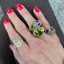 Chunky Fluted Gemstone Duo Ring