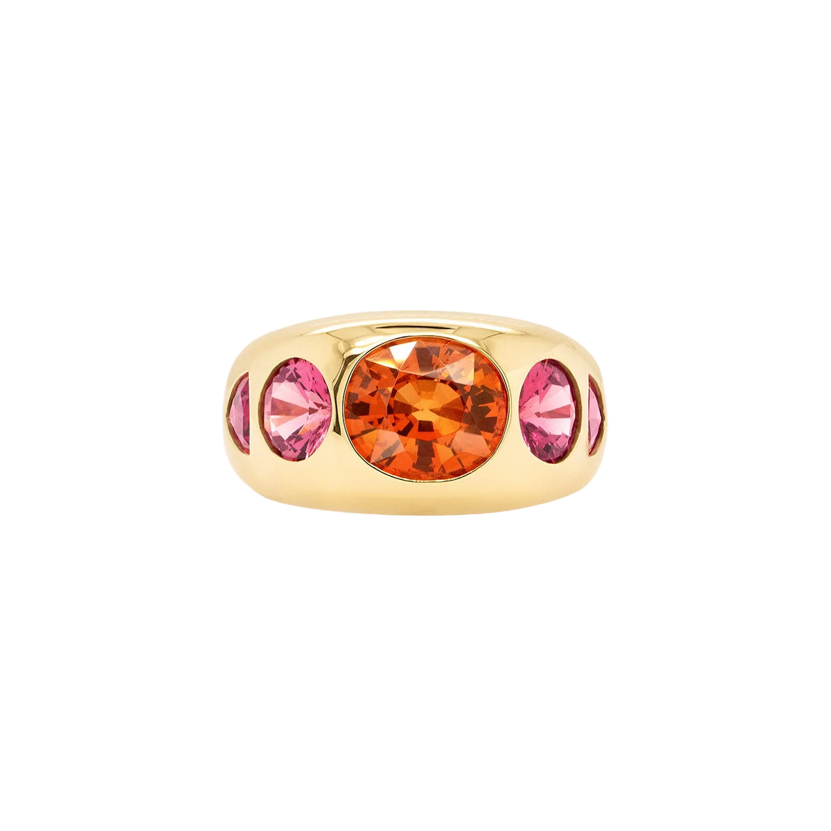 Five Stone Mixed Shape Gemstone Chunky Nomad Ring