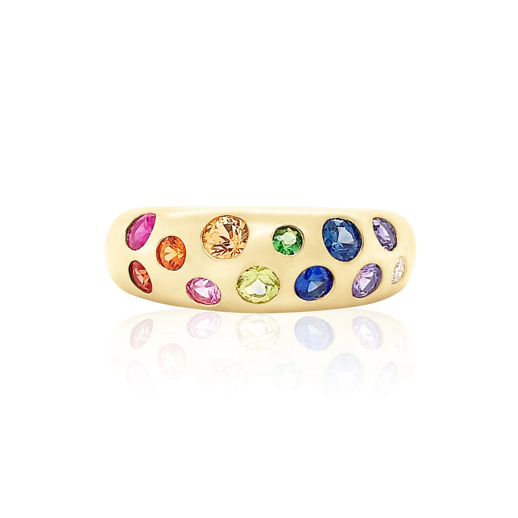 Classic Wavey Gemstone Ring