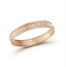 Clive Gold & Diamond Edge Fluted Cuff Bangle Bracelet