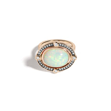 Reversible Gemstone & Enamel Compass Ring with Diamonds
