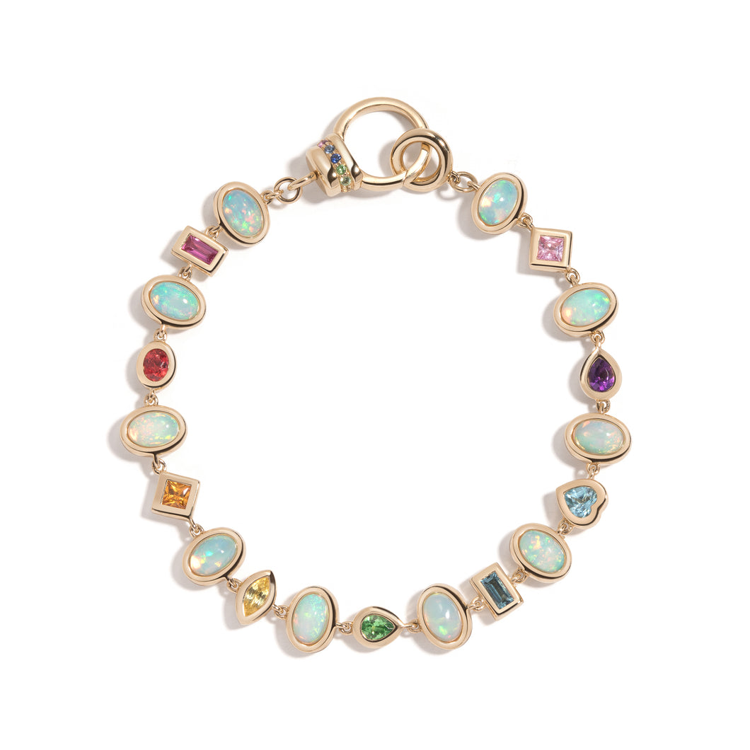 Opal & Gemstone Bezel Confetti Bracelet