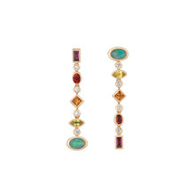 Opal & Sapphire Convertible Confetti Earrings with Diamonds