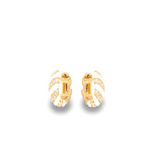 Enamel & Diamond Twisted Candy Hoop Earrings