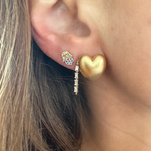 Curved High Polish Heart Stud Earrings